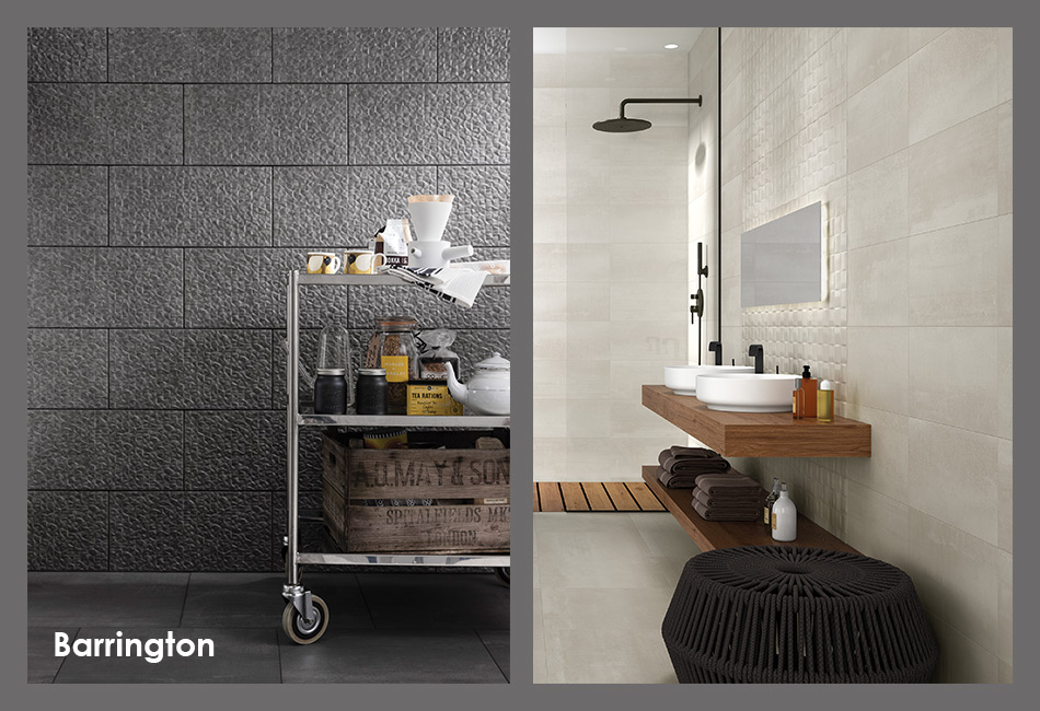 Collage picture of Barrington wall and floor tiles for new homes
