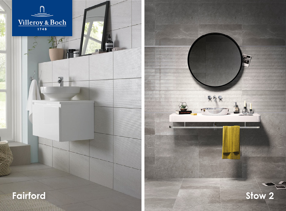 Fairford and Stow 2 tiles from Villeroy & Boch, part of the GEMINI Home Collection for housebuilders and developers