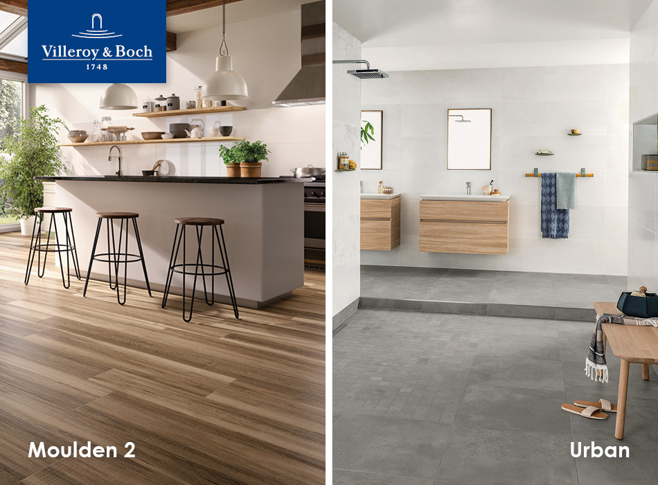 Moulden 2 and Urban tiles from Villeroy & Boch, part of the GEMINI Home Collection for housebuilders and developers