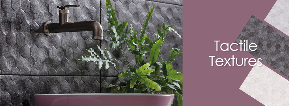 Textured Buxy tiles by Gemini in a bathroom setting