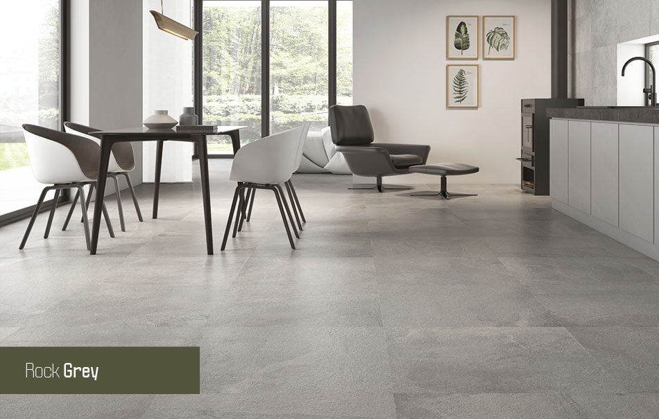 Rock grey floor tiles from Gemini
