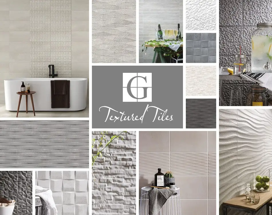 Grey collage of textured tiles by Gemini.