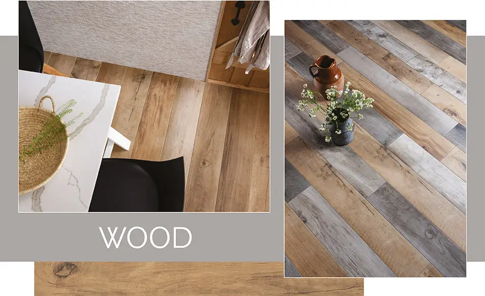 Wood effect floor tiles by GEMINI.
