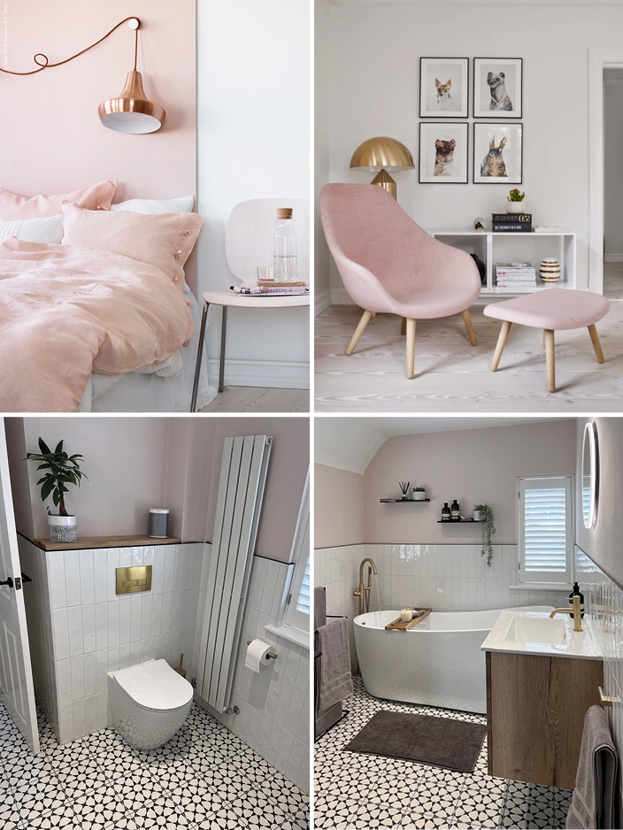 Blush chair and blush bedding