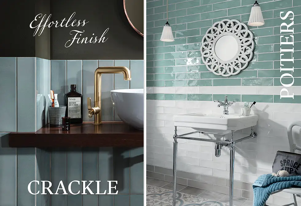 Crackle and Poitiers wall tiles