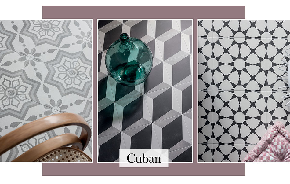Patterned floor tiles by Cuban