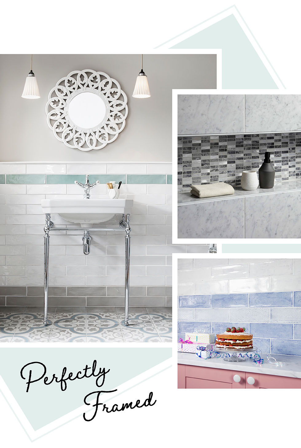 Poiters, Gemini Mosaics and Arles tile collections for border tiles