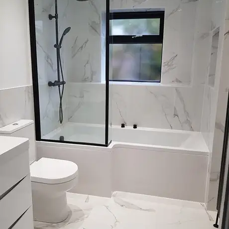 Marble and Monochrome Bathroom