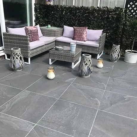 Grey Outdoor Tiles in Patio Area