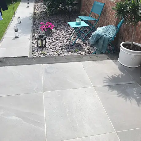 Grey Outdoor Porcelain Tiles in Garden