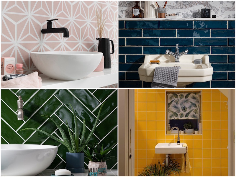 Coloured Cloakroom Wall Tiles