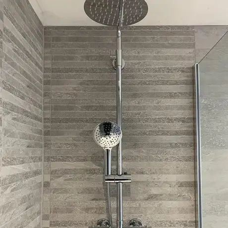 Grey nature concept bathroom shower wall tiles