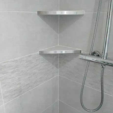 White bathroom tiles