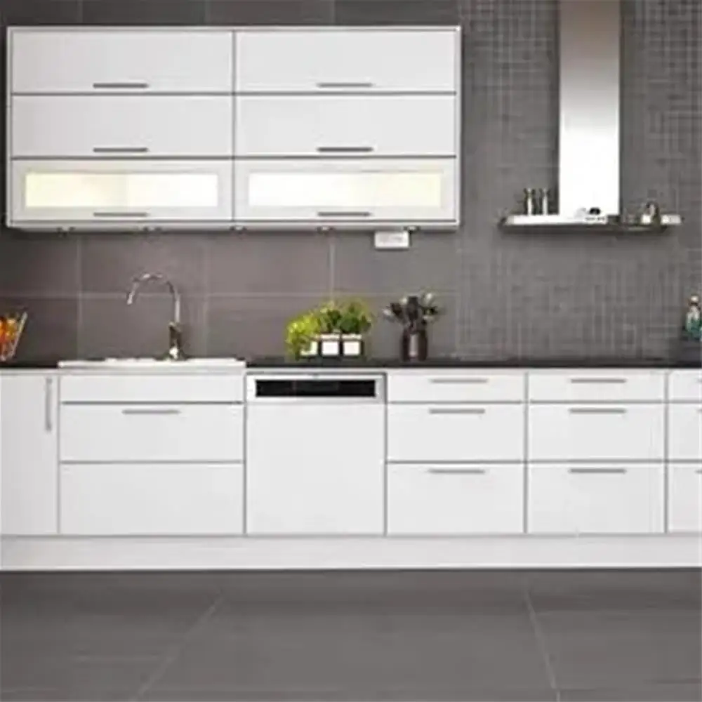 British Stone Anthracite tile with matching mosaic and floor tile in a ultra modern kitchen