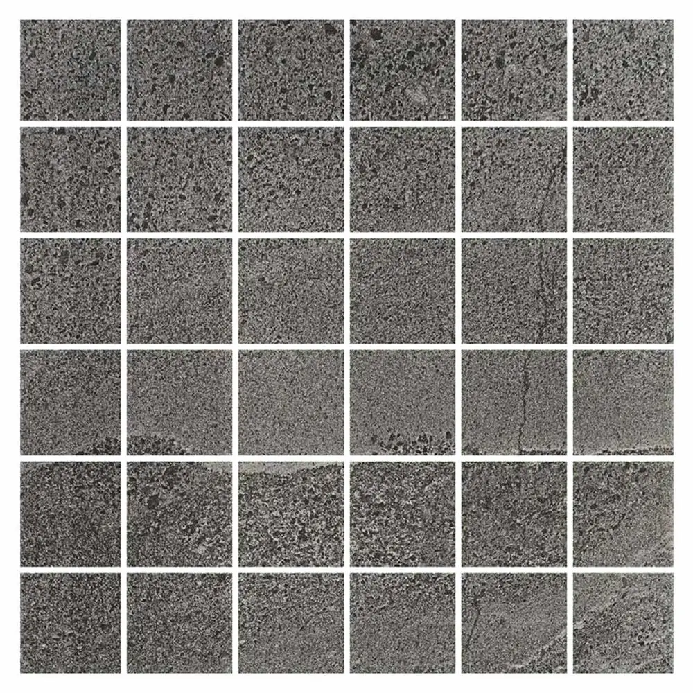 British Stone Mosaic Anthracite Matt Tile - 50x50mm (Sheet 300x300mm)