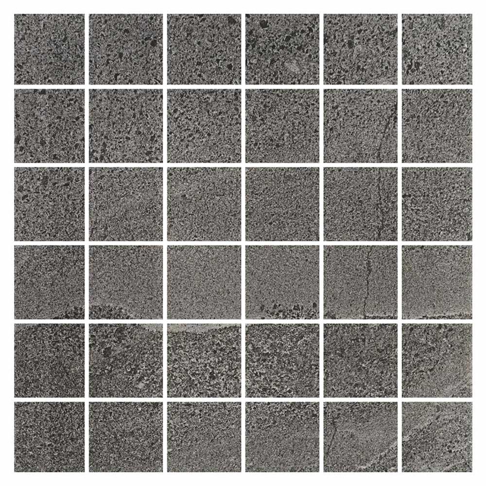 British Stone Mosaic Antracite Matt Tile - 50x50mm (Sheet 300x300mm)