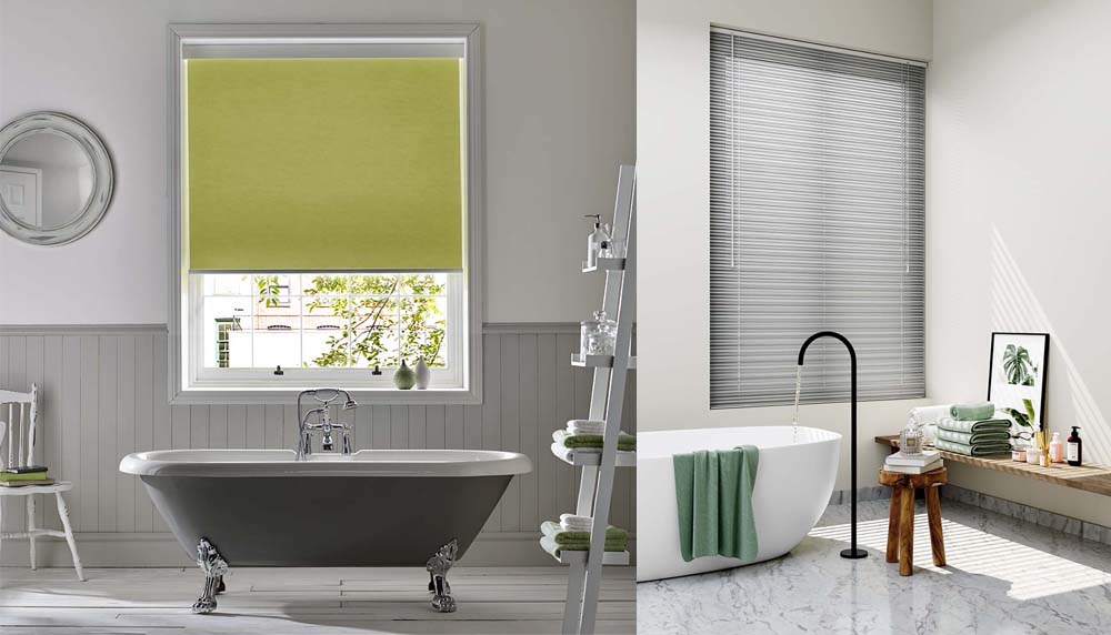 Bold or neutral bathroom blinds