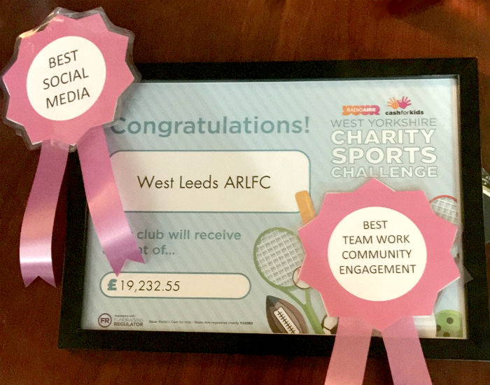 West Leeds - Cash For Kids Certificate