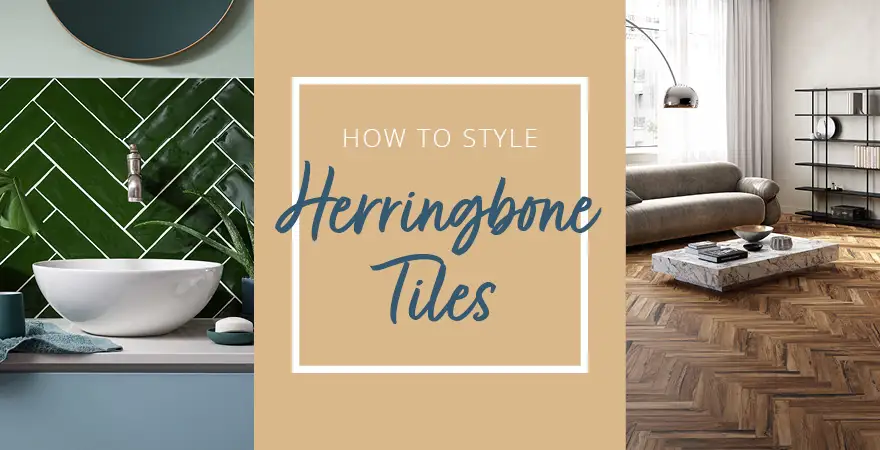 how to style herringbone tiles