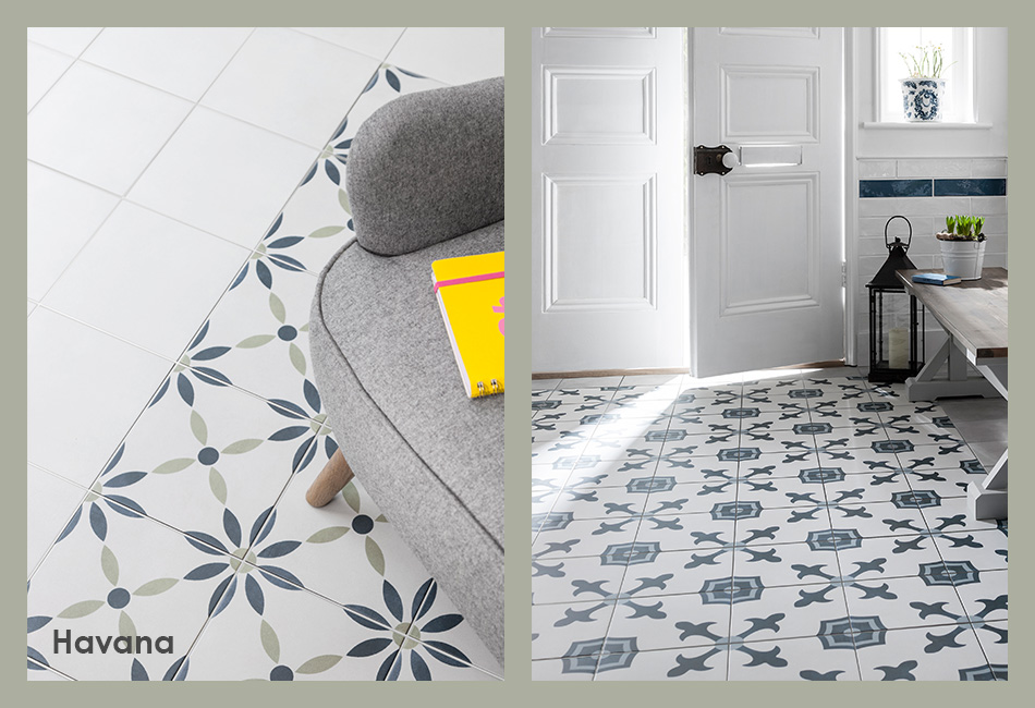 Havana patterned floor tiles for house builders and developers