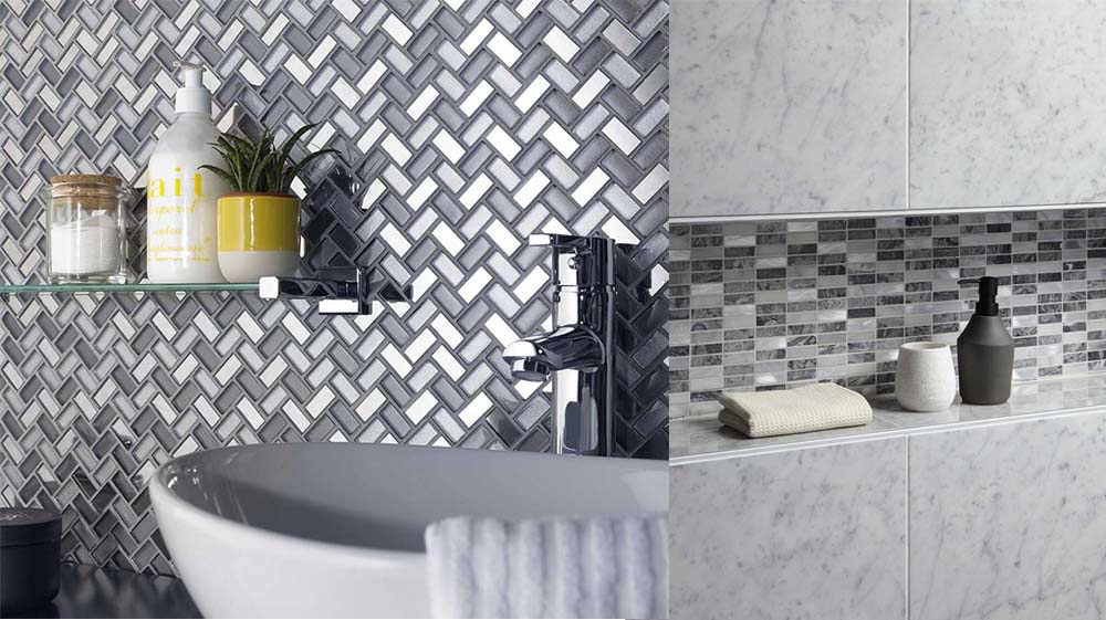 Neutral texture and pattern tiles