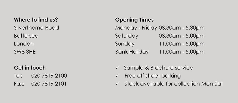 World's End Tiles Battersea store opening times - image