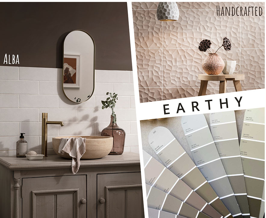 bathroom splashback wall tiles with a mood board