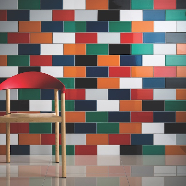 Coloured metro tiles
