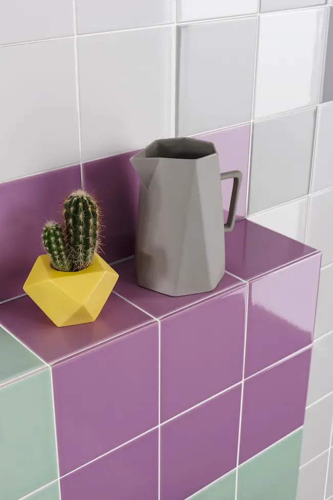 Pastel coloured square tiles
