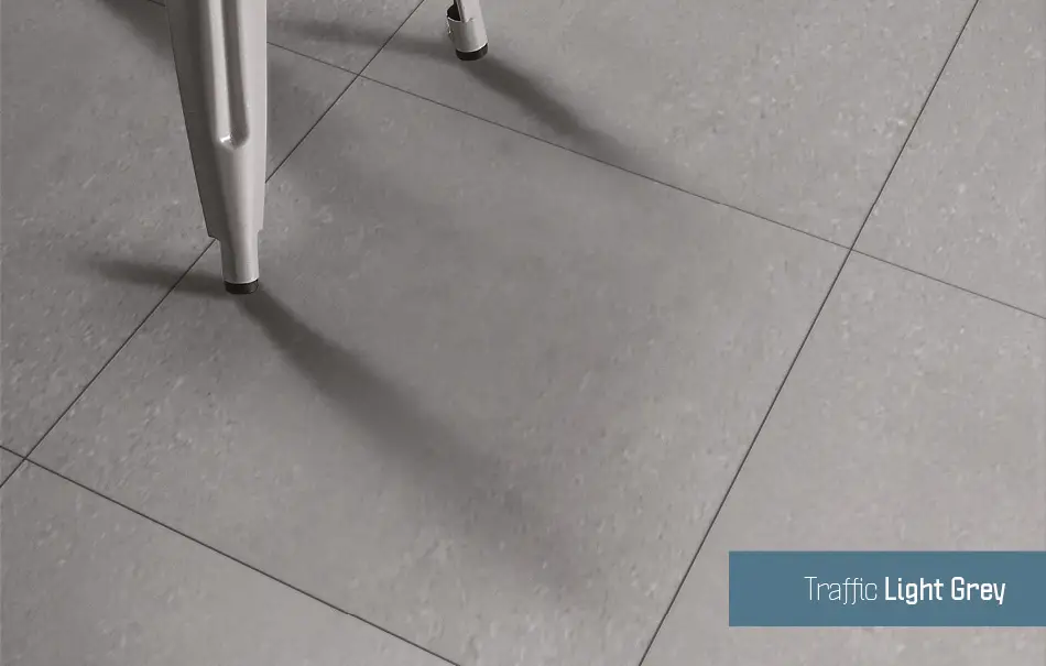 Traffic grey floor tiles fom Gemini