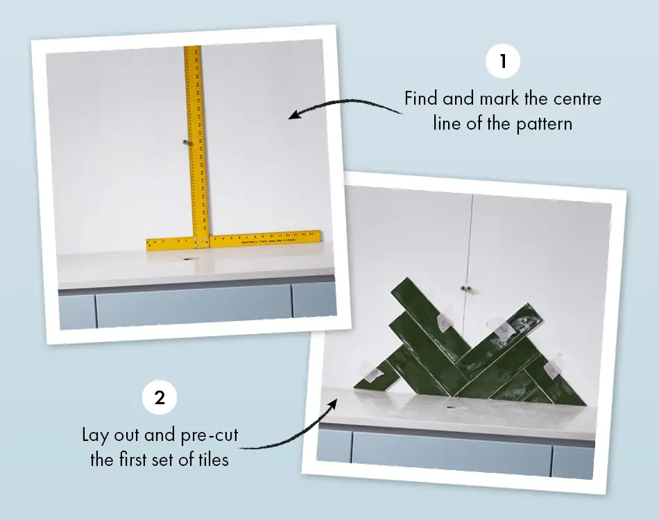 How To Lay Herringbone Tiles, How To Measure For Herringbone Tile