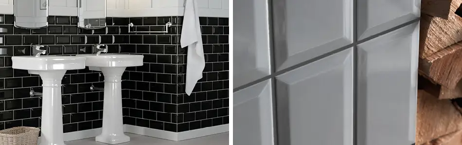 Metro Brick tiles by Gemini in a bathroom setting