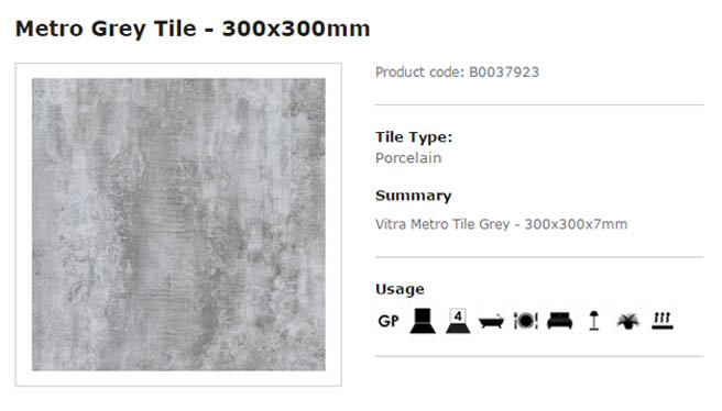 Metro Tile Range Grey