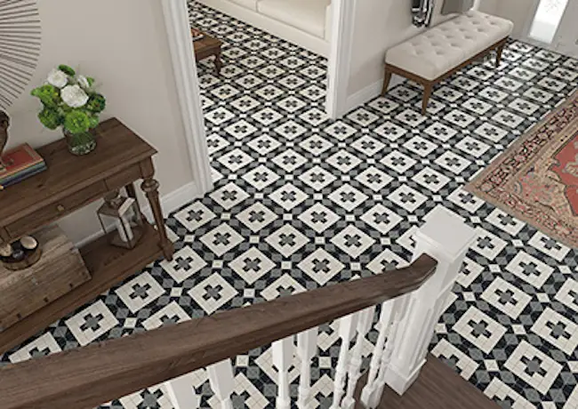 Victorian tiles in hallway