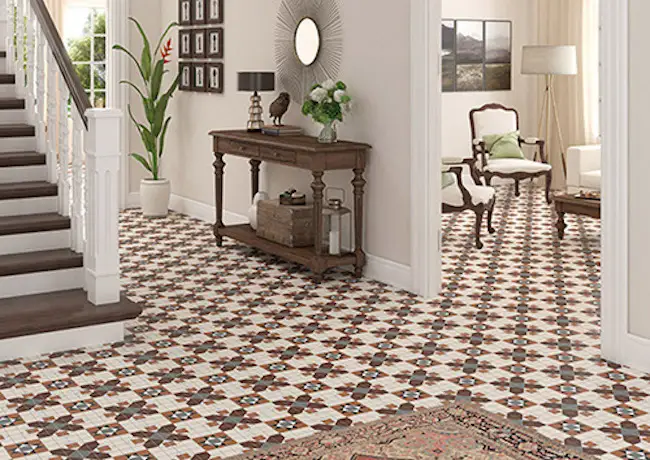 Hallway with orginal victorian tiles