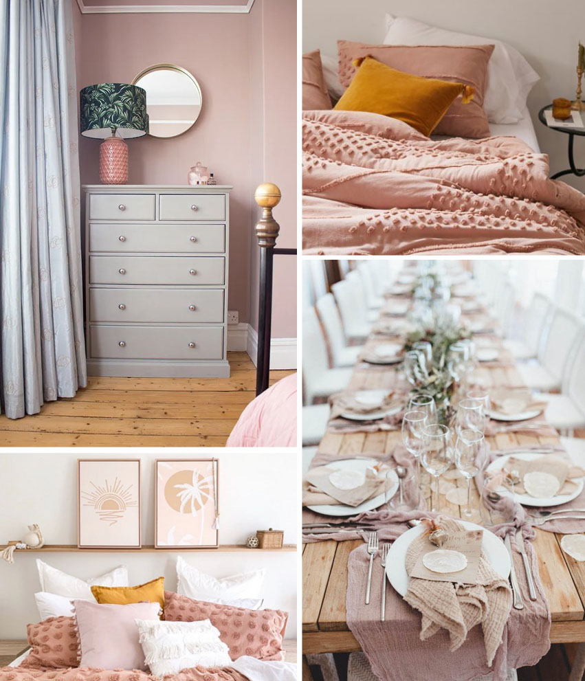 blush coloured interiors