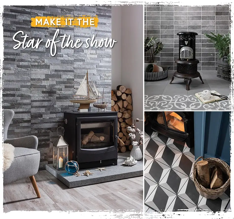 tiles which help update your fireplace surrounds