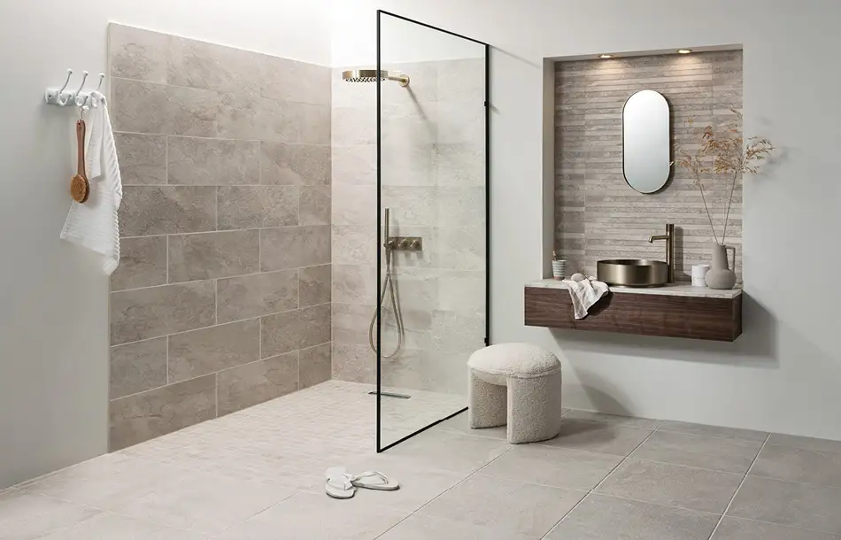 Nature from CTD tiled in a contemporary bathroom