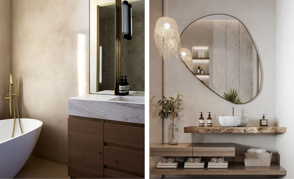 Bathrooms featuring a neutral colour palette