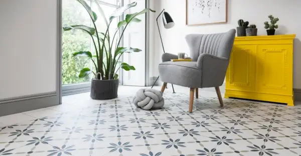 white patterned havana tiles