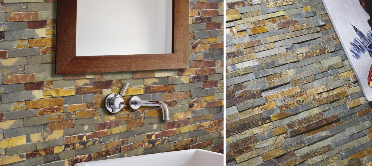 Split Face multicolour wall tile collection