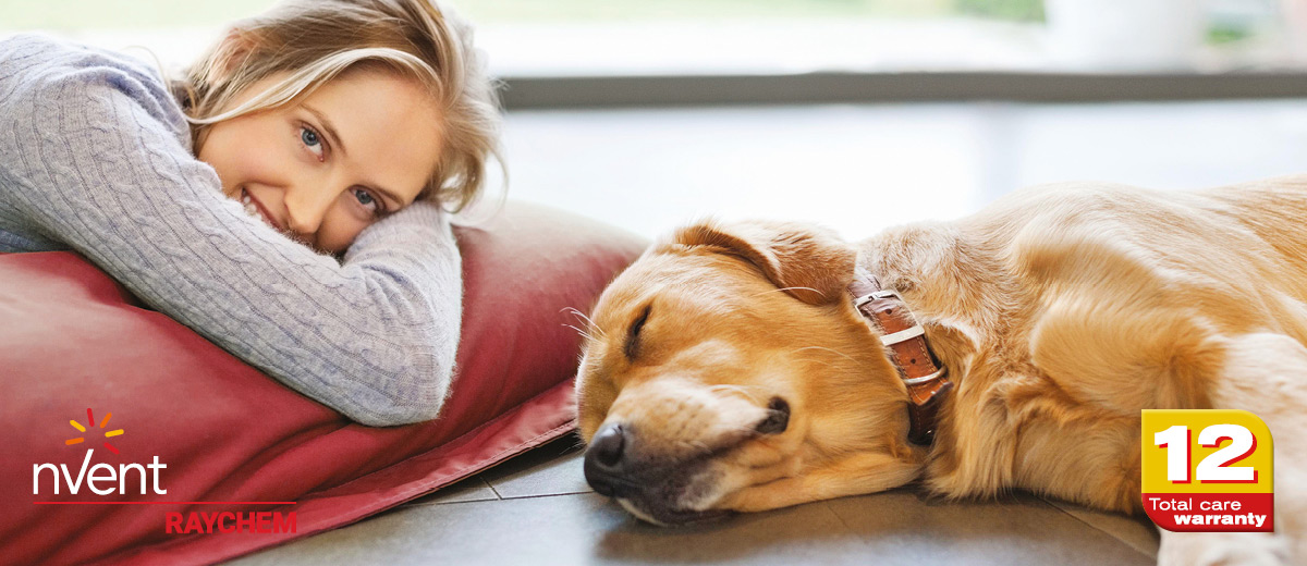 Picture of person lying on heated floor