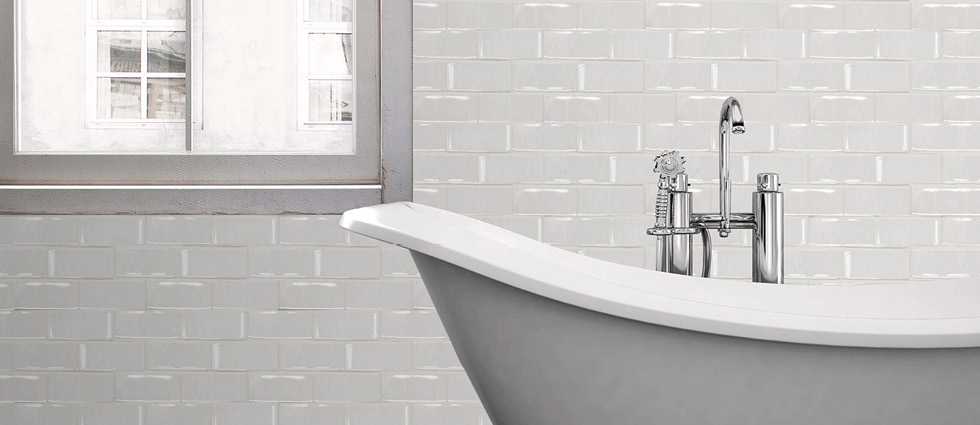 Rustic Wall Tiles Brick Effect Cotswold Rustic Brick Tiles In White On Bathroom Walls Image