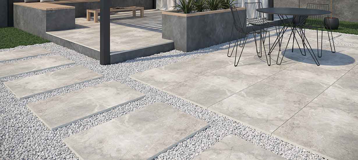 Burlington Silver Outdoor Floor Tiles