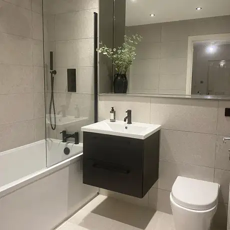 Contemporary bathroom with Buxy Perla
