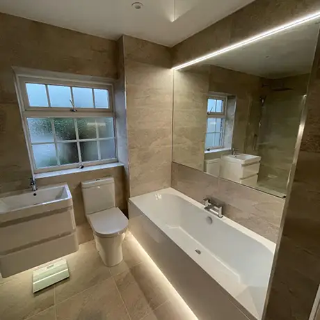 Non-slip floor and wall tiles for a bathroom