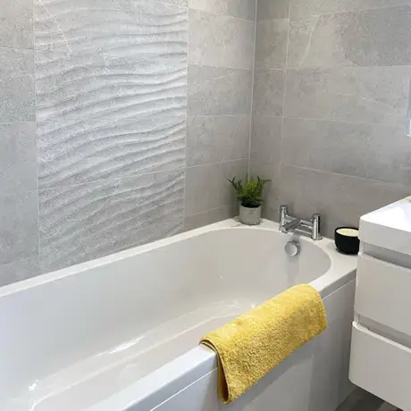 Rock Grey Fully tiled bathroom