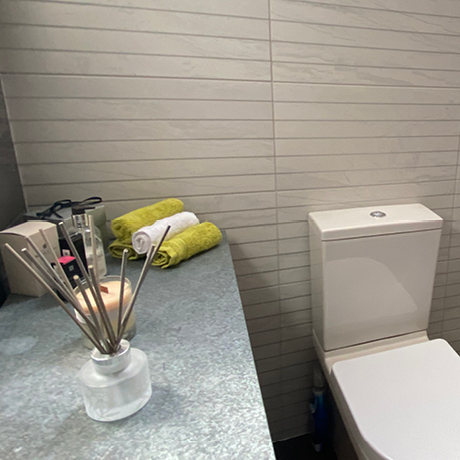 Shutter grey bathroom wall tiles