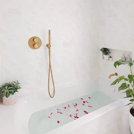 White Marble and Gold Bathroom