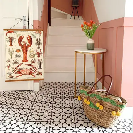 Cuban White Star Tiles in Hallway